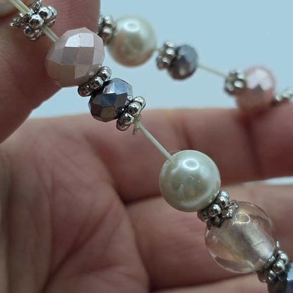 Pastel Beaded Bracelet Lot of‎ 2 Purse Charm Fashion Jewelry - Picture 7 of 10